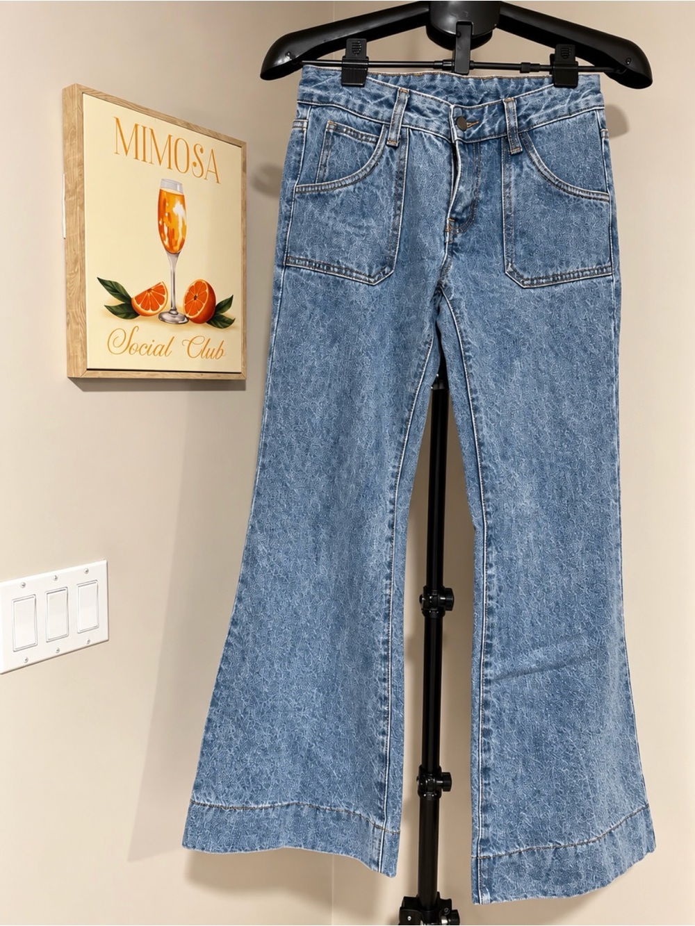 J. Galt Brandy Melville Acid Wash Wide Leg Jeans Size Small